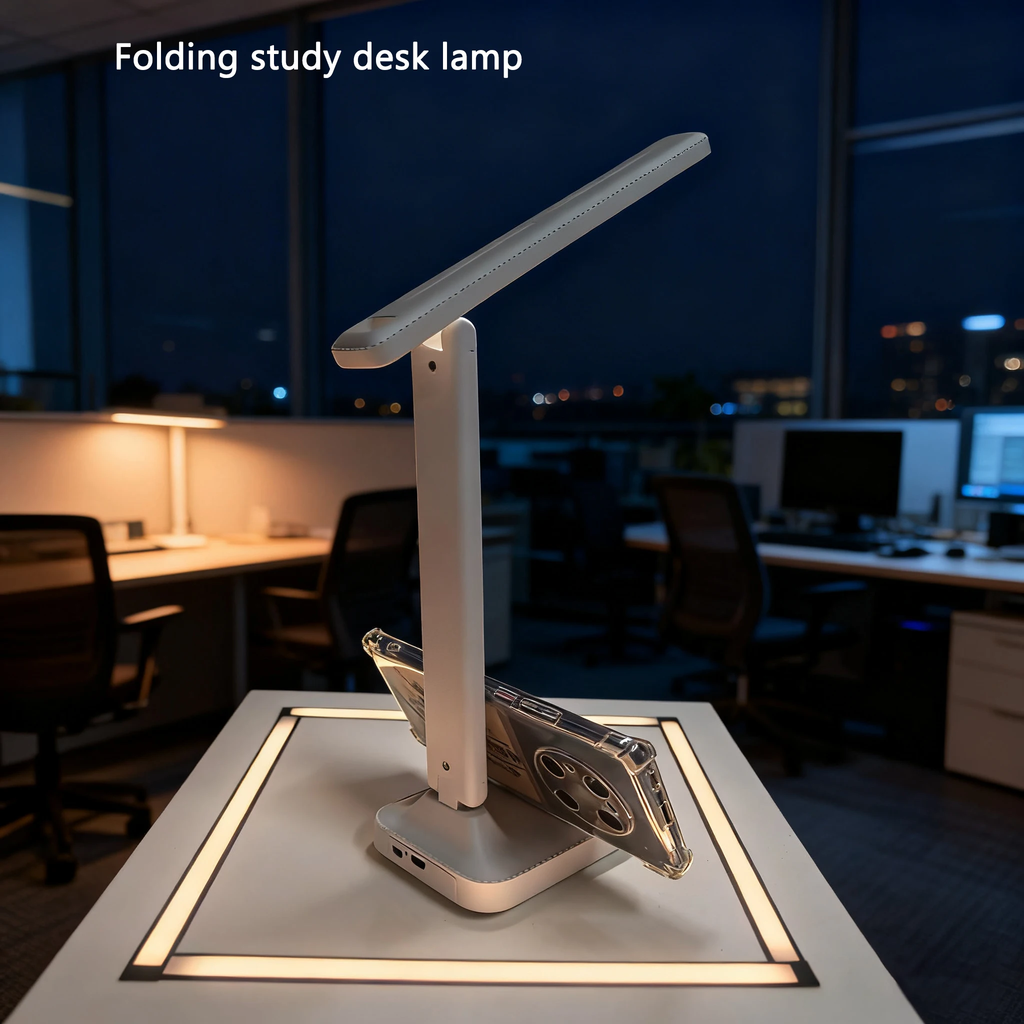 Foldable LED Desk Lamp, Rechargeable Touch Control 3 Dimmable Levels, Eye-Caring Book Reading Light for Bedroom Office Study