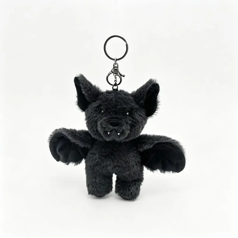 Cute Gothic Black Bat Plush Keychain Vampire Stuffed Animal Bag Charm Aesthetic Backpack Pendant Halloween Birthday Gift