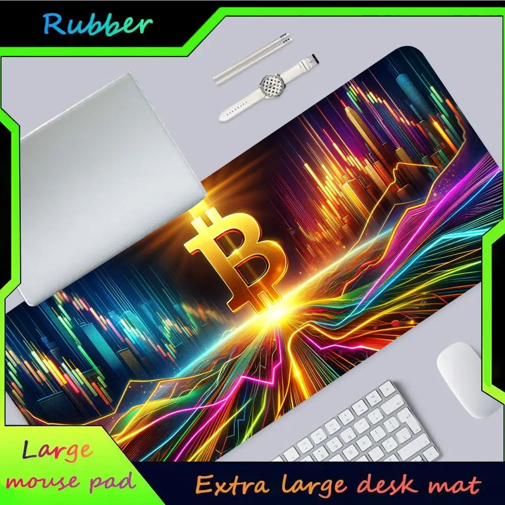 แผ่นรองเมาส์ลายโลโก้ Bitcoin MINISO ขนาดใหญ่พิเศษ XL ขอบเย็บ สำหรับเล่นเกม ของขวัญให้ลูกสาว ลูกชาย พี่ชาย เพื่อน ทั่วโลก