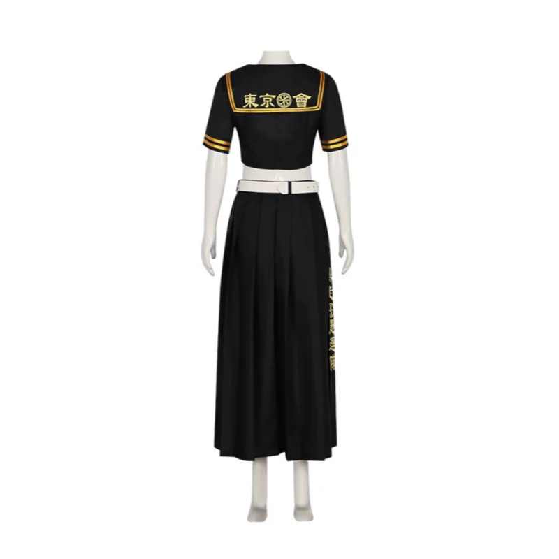Anime Tokyo Revengers Mikey Manjiro Sano Cosplay Costume Black Sexy Top Skirt JK Uniform Women Sailor Dress Halloween Party Suit view 5