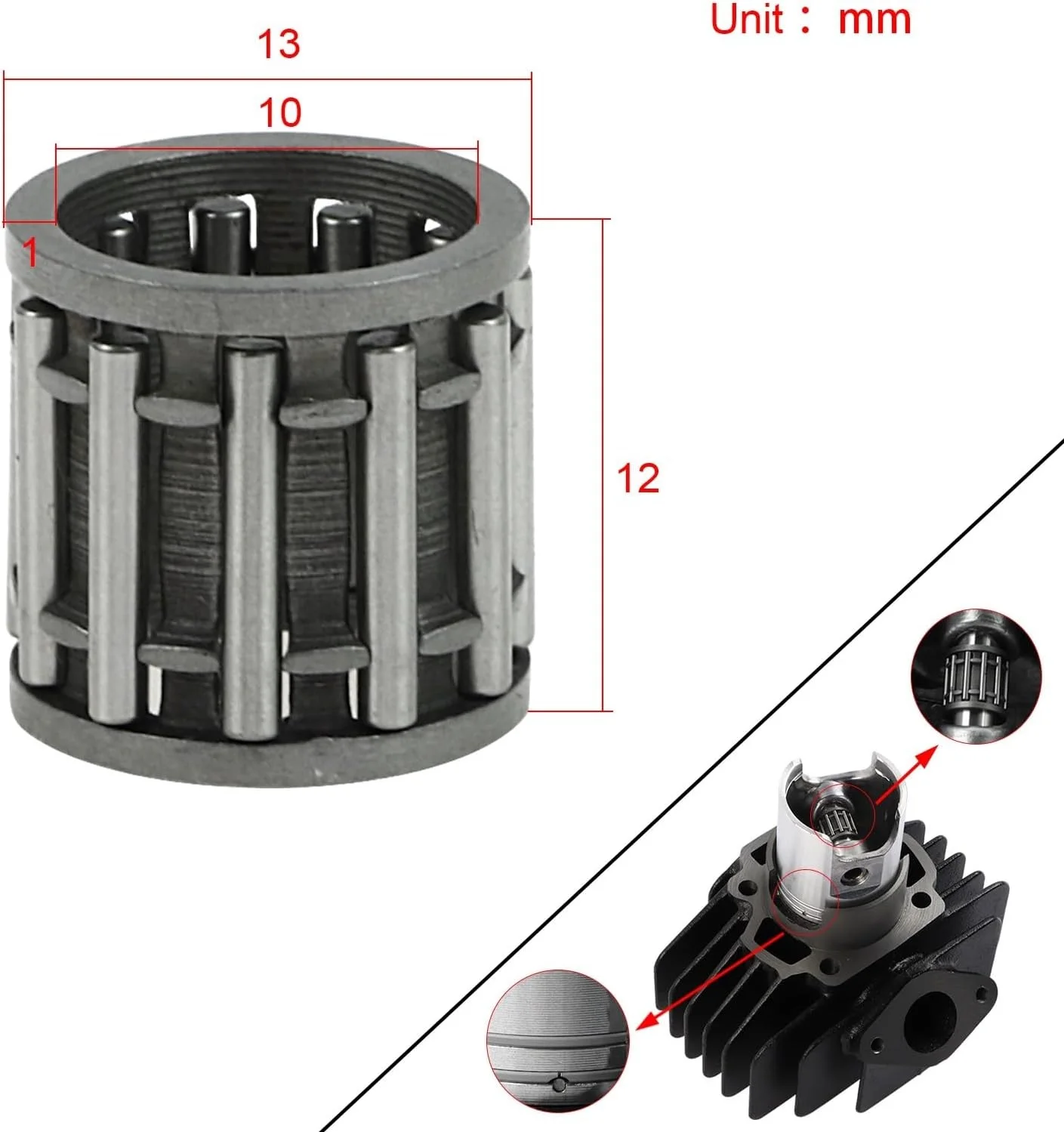 FLYPIG Durable Top End Cage Needle Bearing for Yamaha PW50 PW 50 PEEWEE 50 PY50 Pit Bike Motocross Accessories