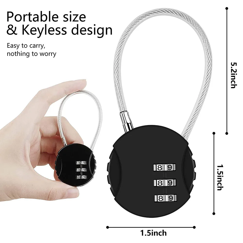 2 Pack Combination Lock 3 Digit Outdoor Waterproof Padlock For School Gym Locker, Sports Locker, Fence, Toolbox, Gate