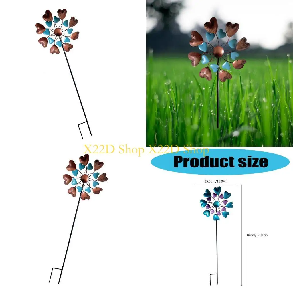 

X22D динамическая вращающаяся ветряная мельница, подходит для газона, ландшафта, наружного украшения, устойчивая к ржавчине