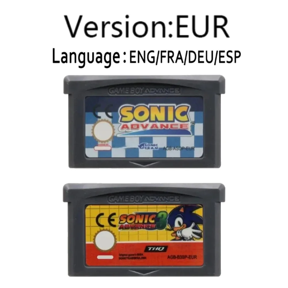 Popular Sonic 3 GBA 32-bit Electronic Game Card Ink Cartridge Best Birthday Gift for Boys Holiday Present