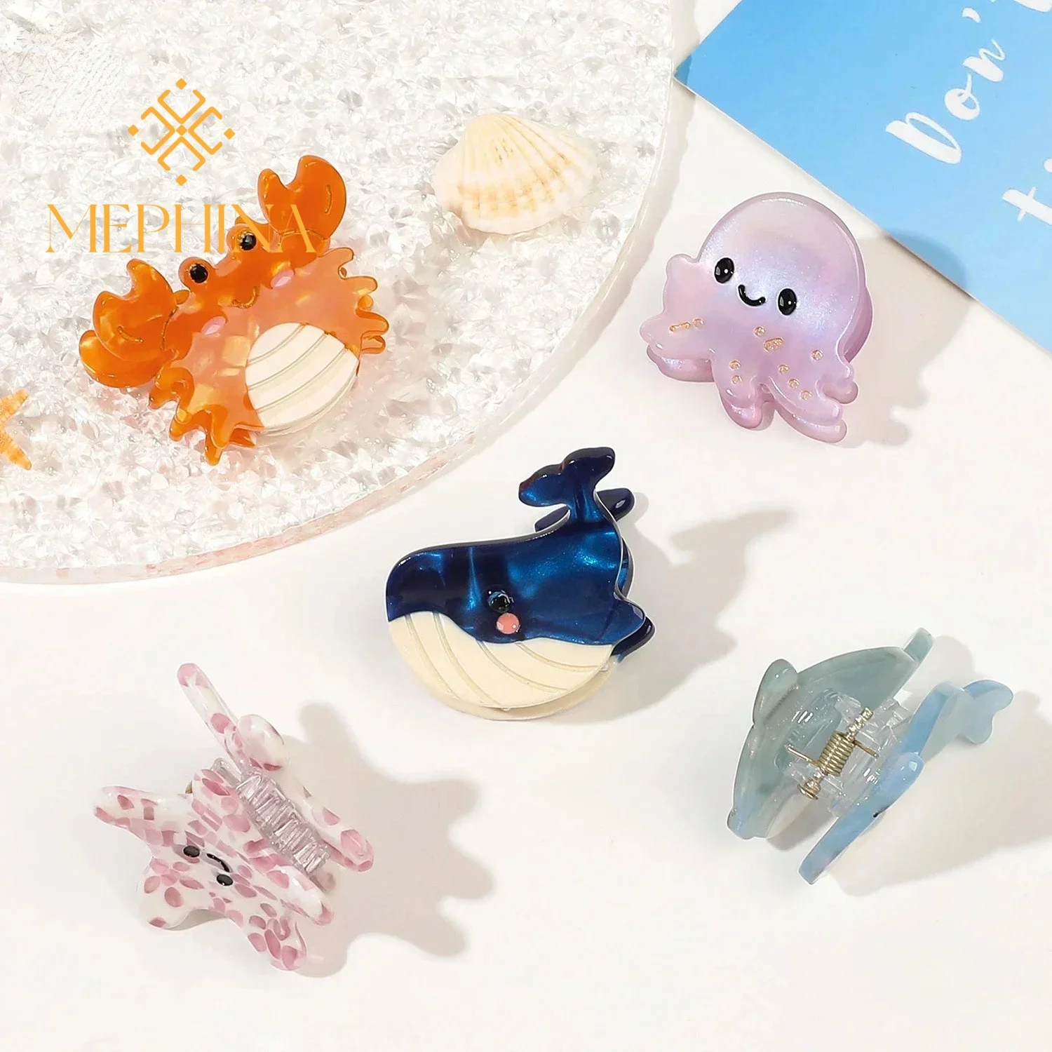 MEPHINA Clip per artigli per peli di animali marini Mini forcine Artigli per capelli personalizzati Artiglio per capelli divertente Clip per afferrare Accessori per le donne