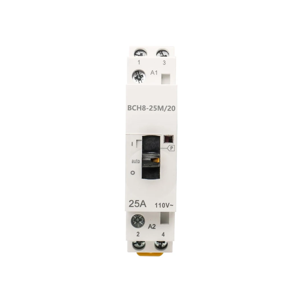 ABILKEEN BCH8-25M/20 25A Manual Household AC Contactor 2NO 2Pole 50/60Hz Modular Contactor Circuit Manual/Automatic Control