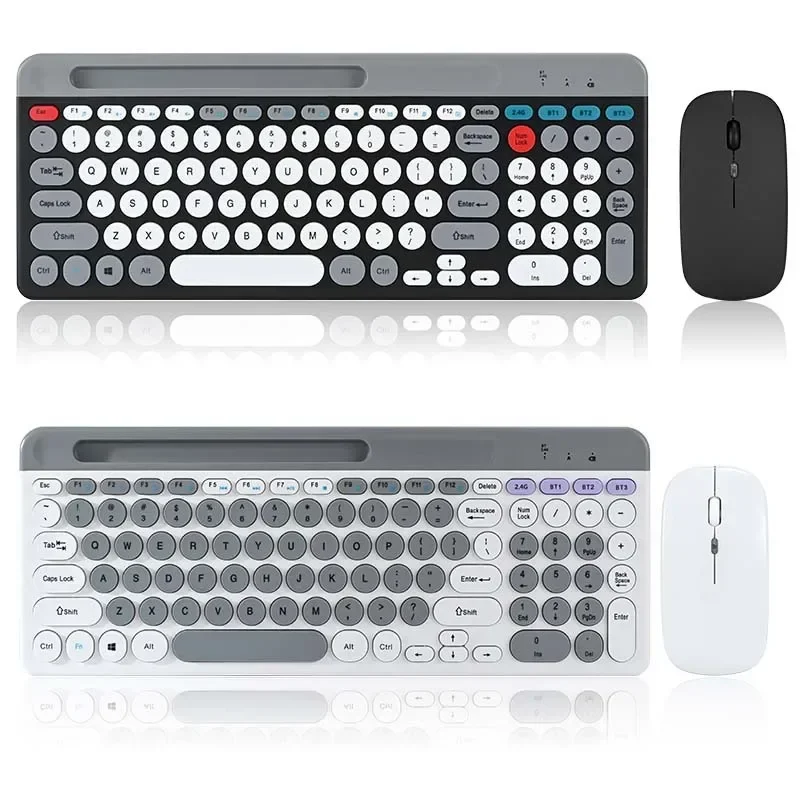 Imagem -06 - Combos de Teclado e Mouse sem Fio Bluetooth 2.4g 104 Teclas para Ios Windows Android Jogos para Laptop Slot para Suporte do Telefone