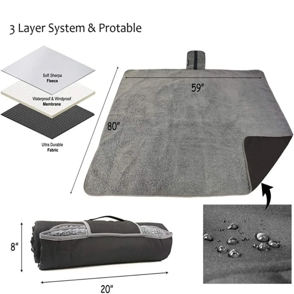 بطانية سفر الشمال في الهواء الطلق يندبروف ثلاث طبقات تصميم المحمولة الدافئة مقاوم للماء مناسبة للنزهات المشي لمسافات طويلة والاستخدام الشتوي #6