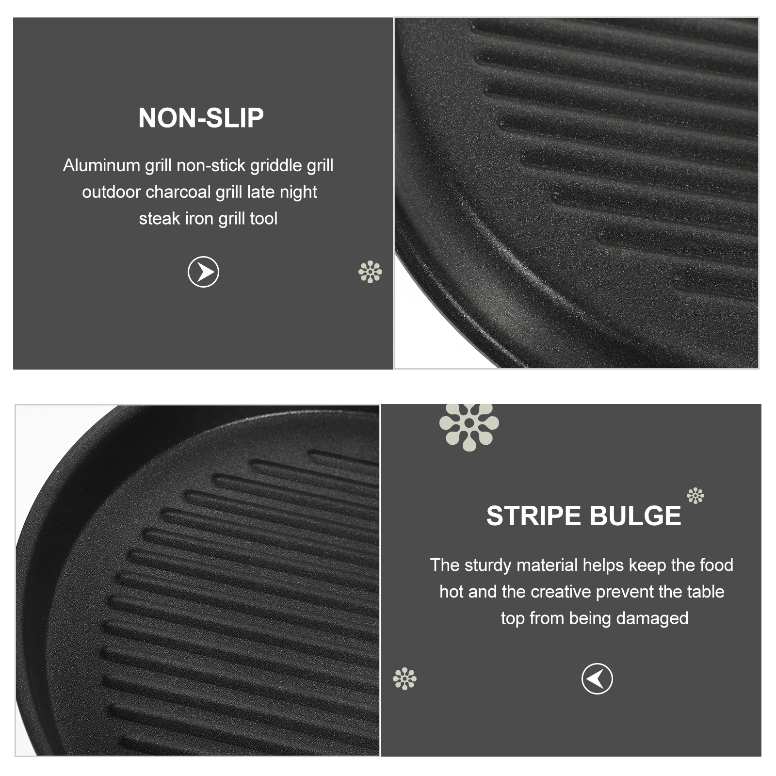 

Non-Stick Steak Pan Outdoor Grilled Deep Grill Pan For Home Barbecue Portable Kitchen Essentials Outdoor Supply Grilled