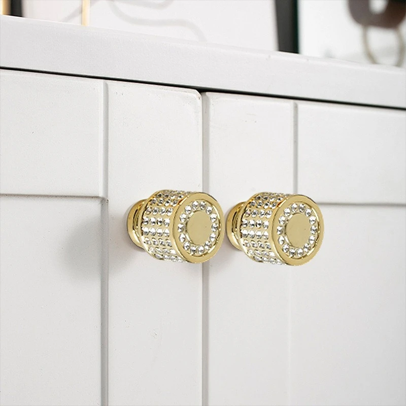 Crystal Cabinet Drawer Handle European Style Modern Wardrobe Single Hole Handle