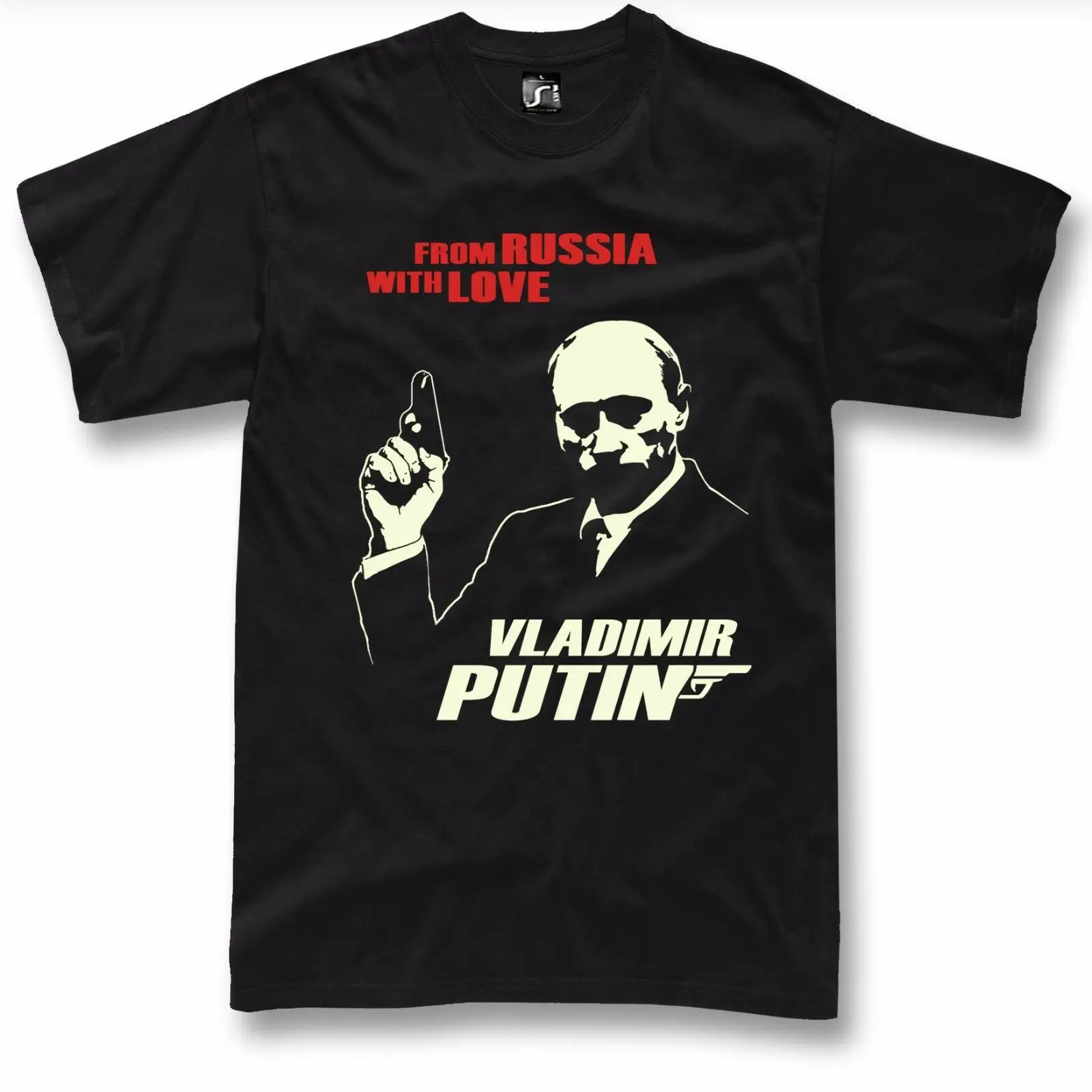 Funny Russia KGB Putin Bond 007 T-Shirt. Premium Cotton Short Sleeve O-Neck Mens T Shirt New S-3XL