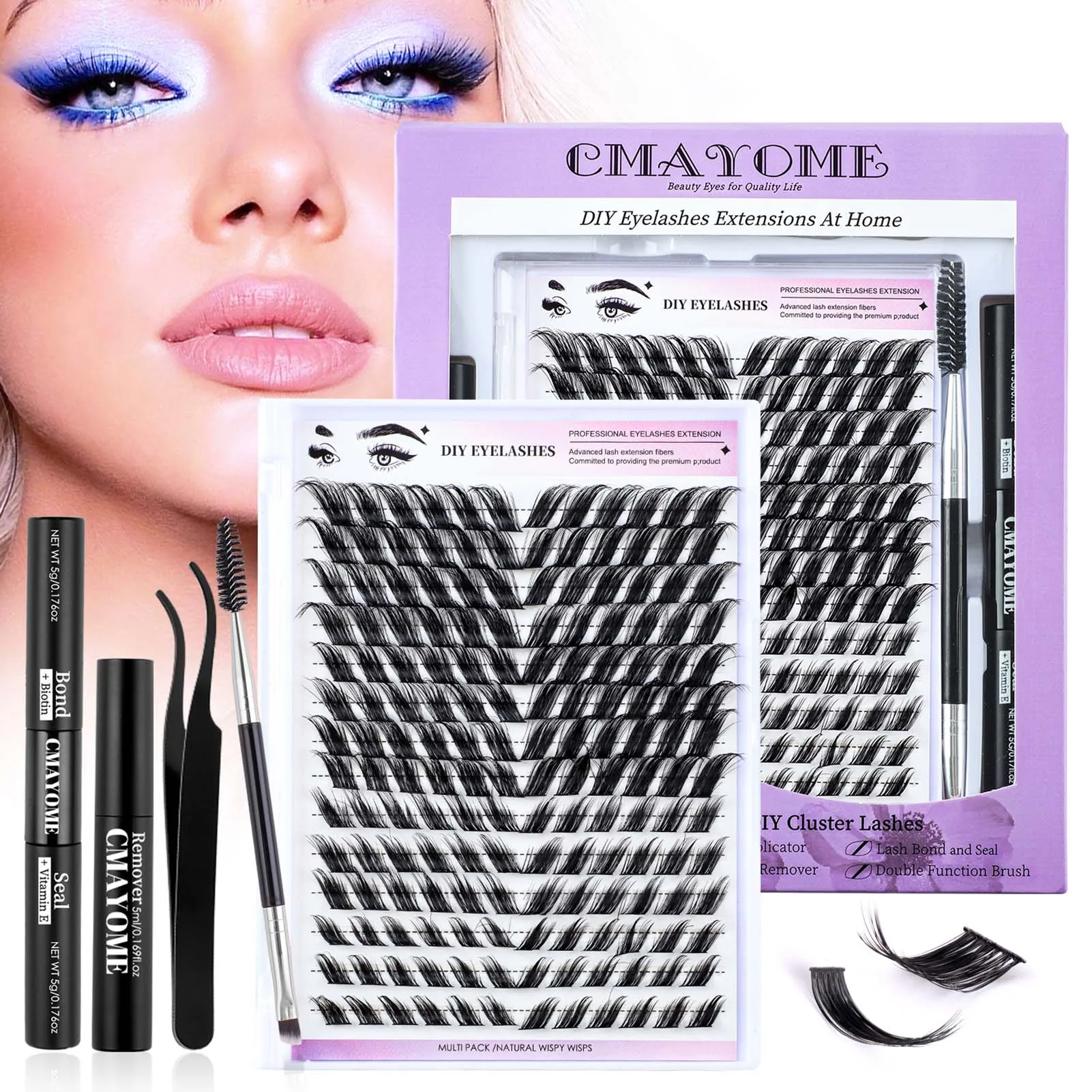 168 Stuks Clusters Lash Set Bond En Seal Lash Lijm Verwijderaar Pincet Wimper Extensions Valse Wimpers Professionele Make-Ups