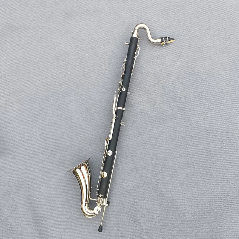 TOP Bass Clarinet Professional Bb Clarinet Drop B Tuning Black Tube Clarinet Silvering Keys Musical Instrument orchestra