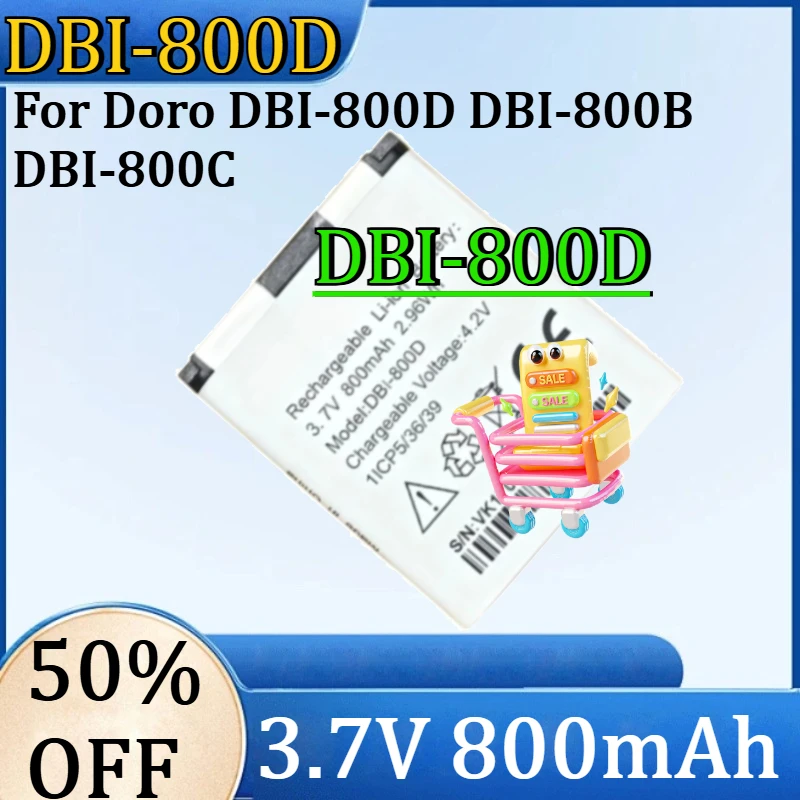 

For Doro DBI-800D DBI-800B DBI-800C 3.7V 800mAh Battery New DBI-800D 3.7V 800mAh High Quality Battery