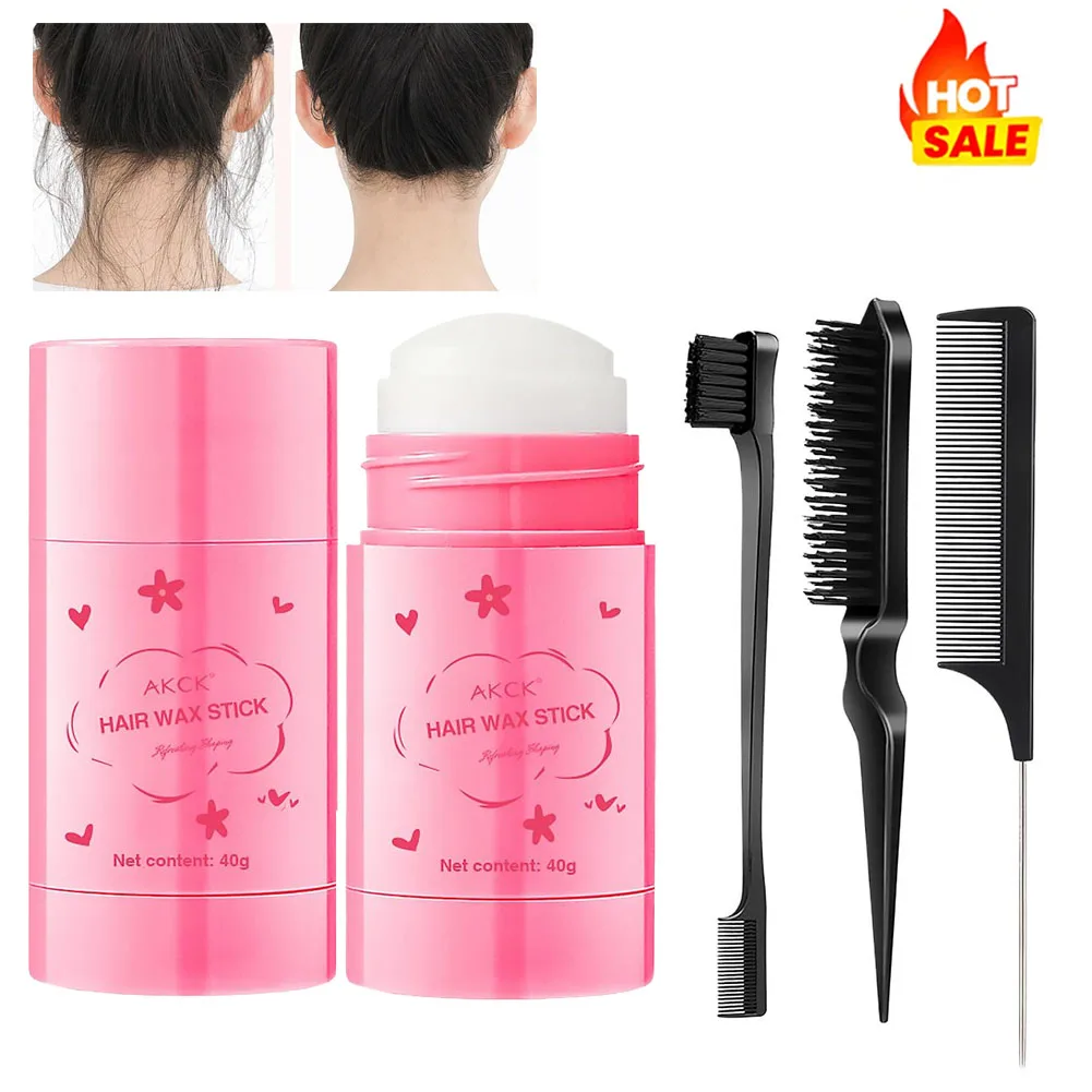Hair Wax Stick Hair Artifact Anti-Frizz Stick Shattered Hair Finishing Cream Fix Wax Styling Smooth Artifact Safe And Gentle 40g