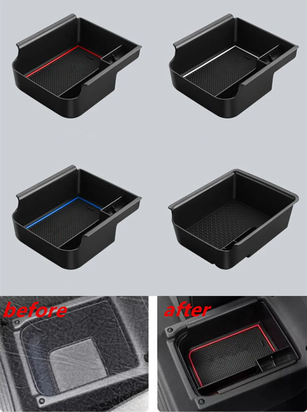 ABS Car Armrest Storage Box Tray Center Console Organizer Holder for VW Golf 8 MK8 GTI GTE R 2019 2020 2021-2025 Car Accessories