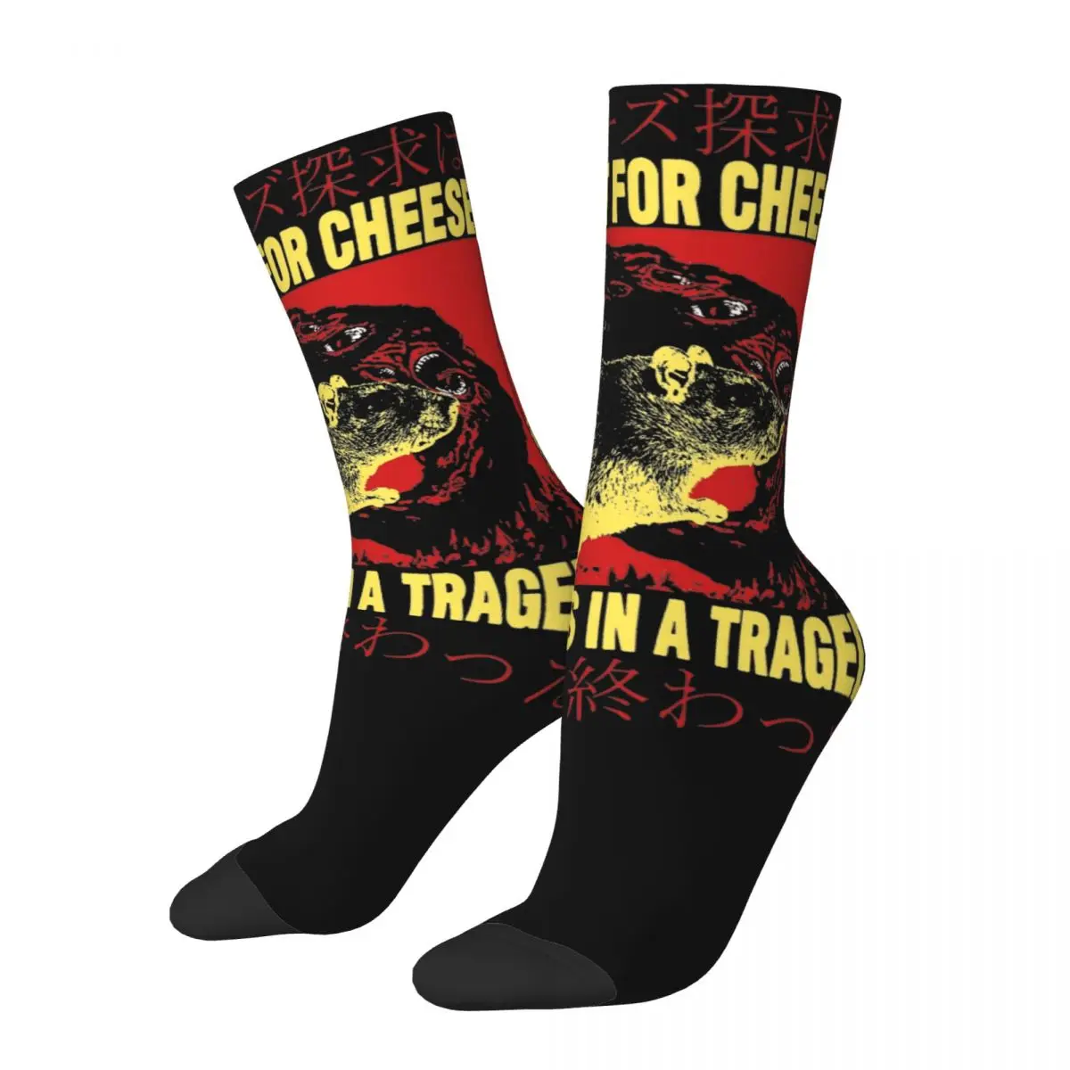 

Japanese My Quest For Cheese Rat Design Socks Merch for Female Male Non-slip Printed Socks