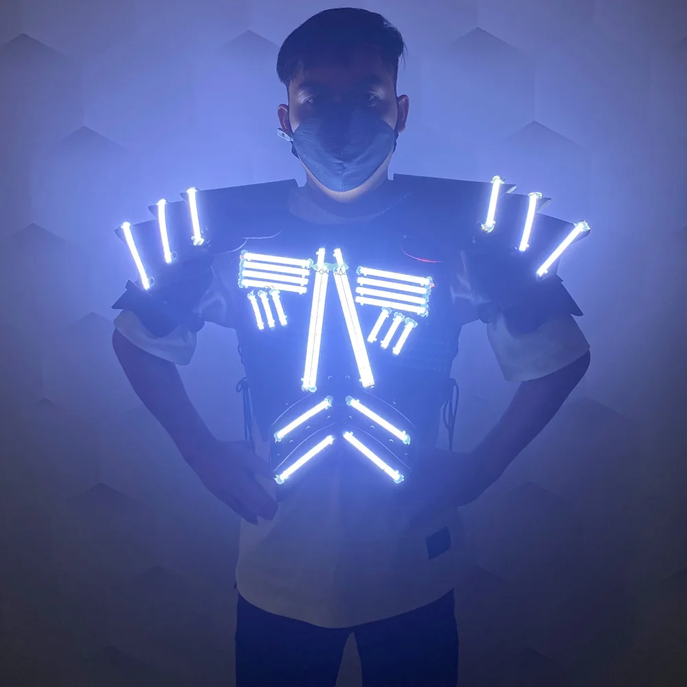 LED Light armor costume Stage dance show Armor night show Halloween Carnival party light atmosphere prop costume