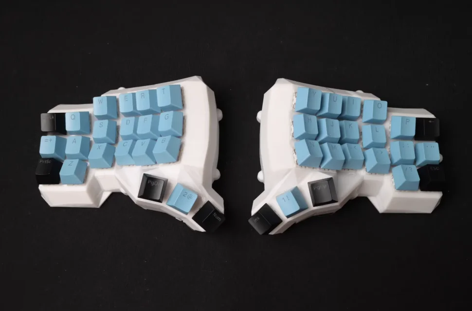Dactyl Manuform 3x6 teclado dividido con cable ergonómico curvo VIAL intercambio en caliente 3D impreso Material PETG accesorios de teclado mecánico