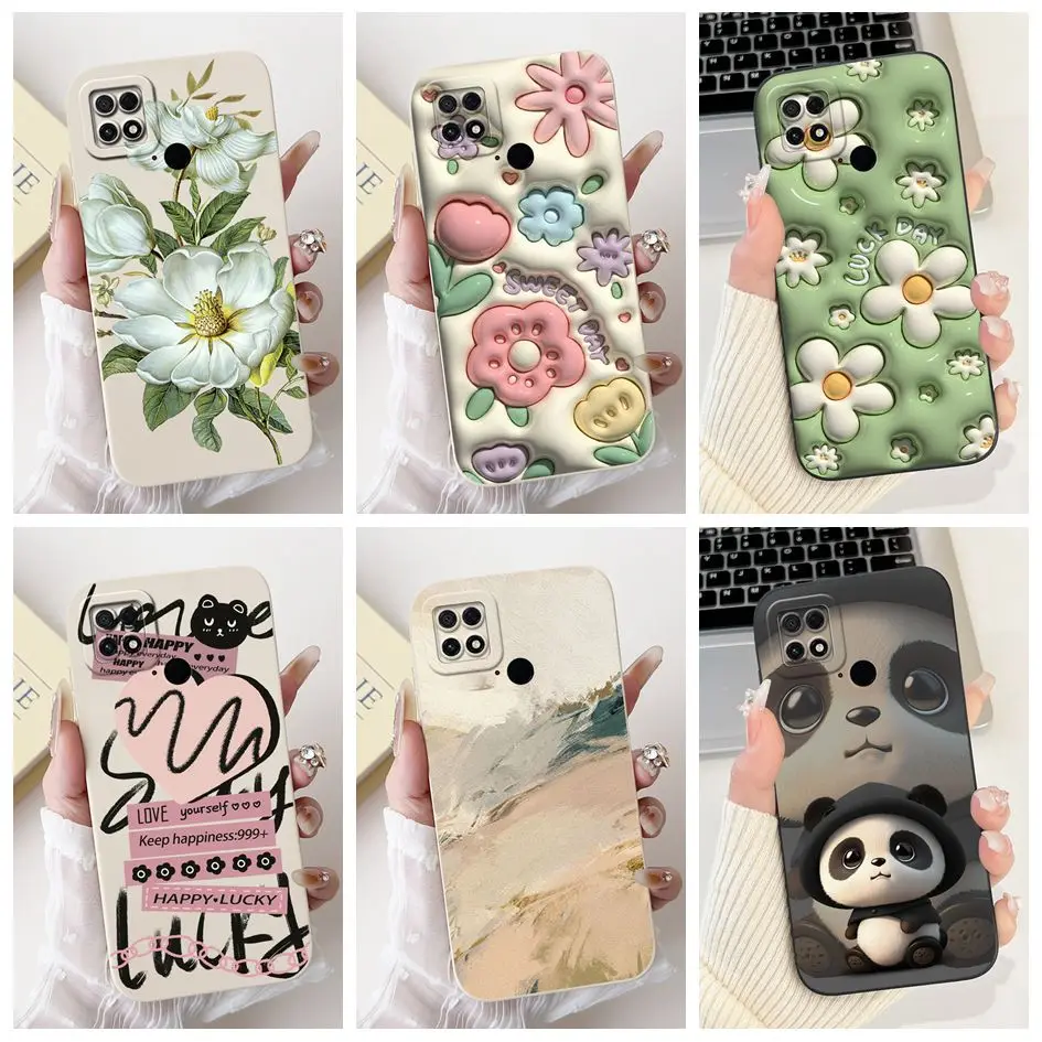 

For Xiaomi Poco C40 Case 220333QPG Fashion Daisy Flower Graffiti Soft Silicone Shockproof Back Cover For Poco C40 PocoC40 Bumper