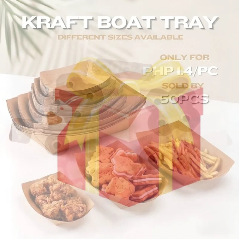 Food Snacks For Kids Party - Disposable Kraft Paper Hotdog Boat Serving