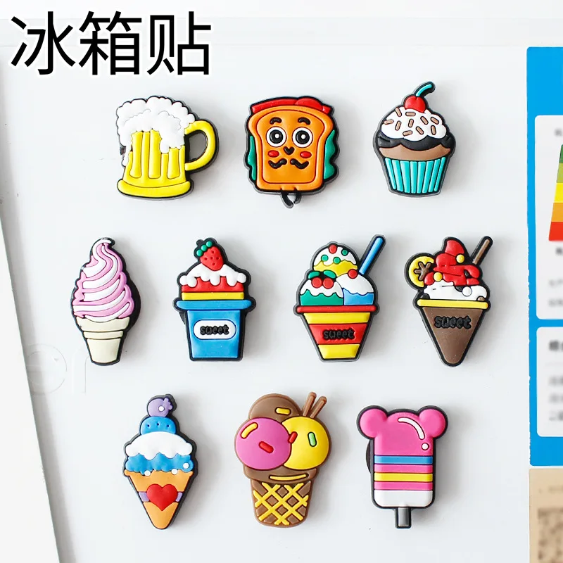 

50Pcs/Lot Cute Ice-cream Silicone Fridge Mini Refrigerator Home Decoration Sticker Magnets Fridge Souvenir Whiteboard Magnets