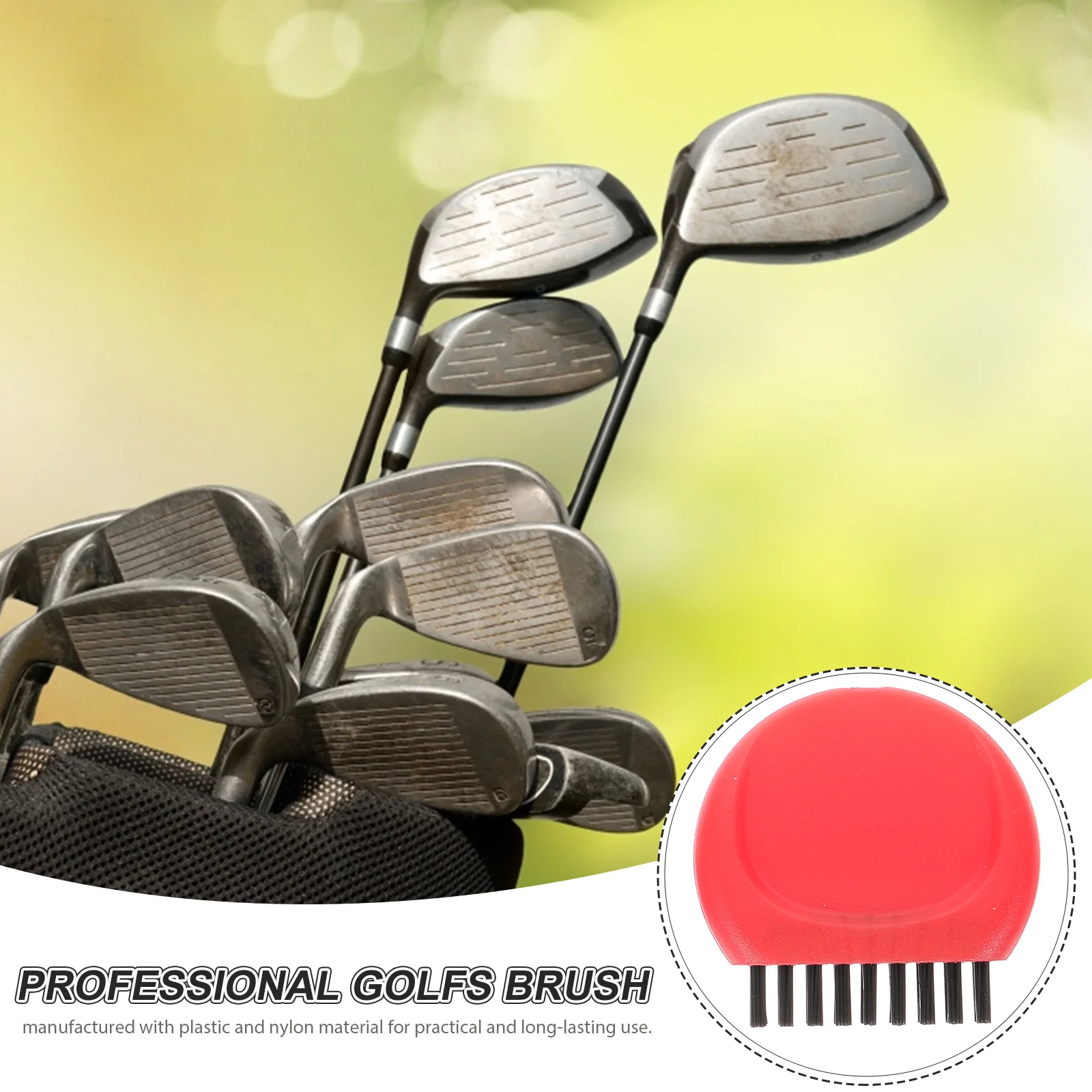 

4pcs Cleaning Golf Brush And Groove Cleaner Brush Red Black Ball Club Groove Cleaner Portable Lightweight Plastic Nylon Golfer