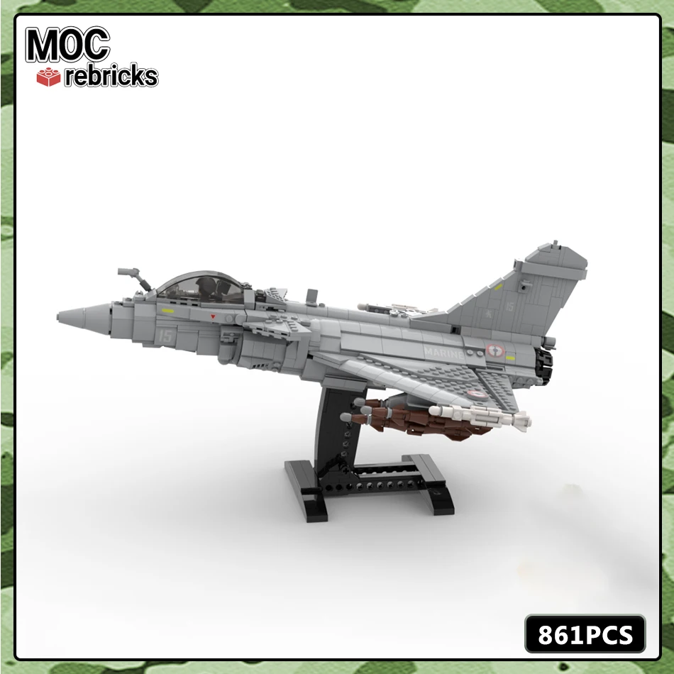 

Конструктор MOC Dassault Rafale M Военная серия, оборудование для строительства корабля флота Франции, набор «сделай сам», игрушки для мальчиков, подарок на день рождения