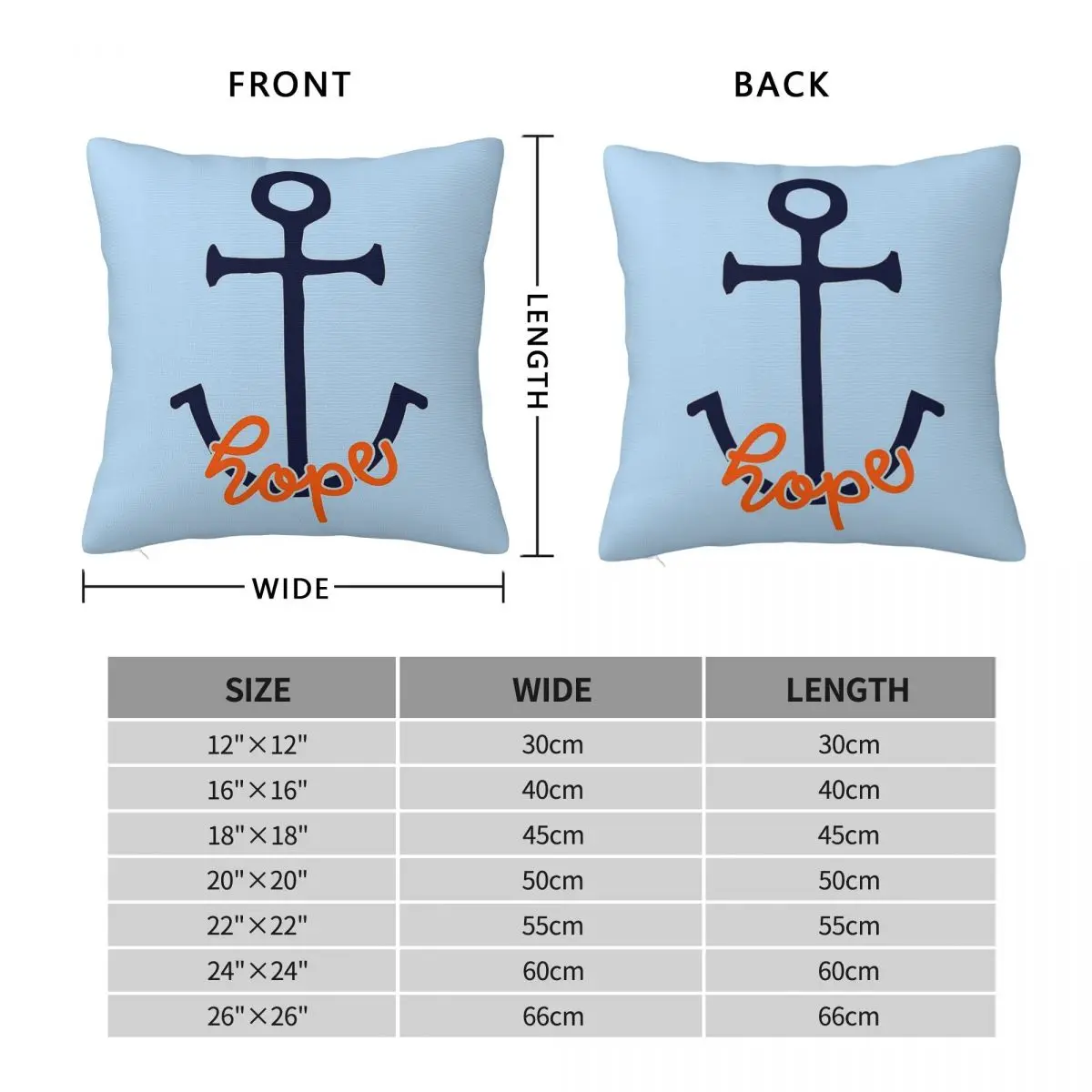 Hope College Anchor Square Pillowcase Polyester Linen Velvet Printed Zip Decor Throw Pillow Case Home Cushion Cover 18