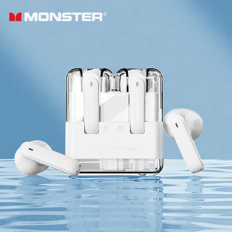 Original Monster XKT12 Gaming Earphones Wireless Bluetooth 5.3 Headphones TWS HIFI Sound Sports Earbuds Noise Reduction 300mAh