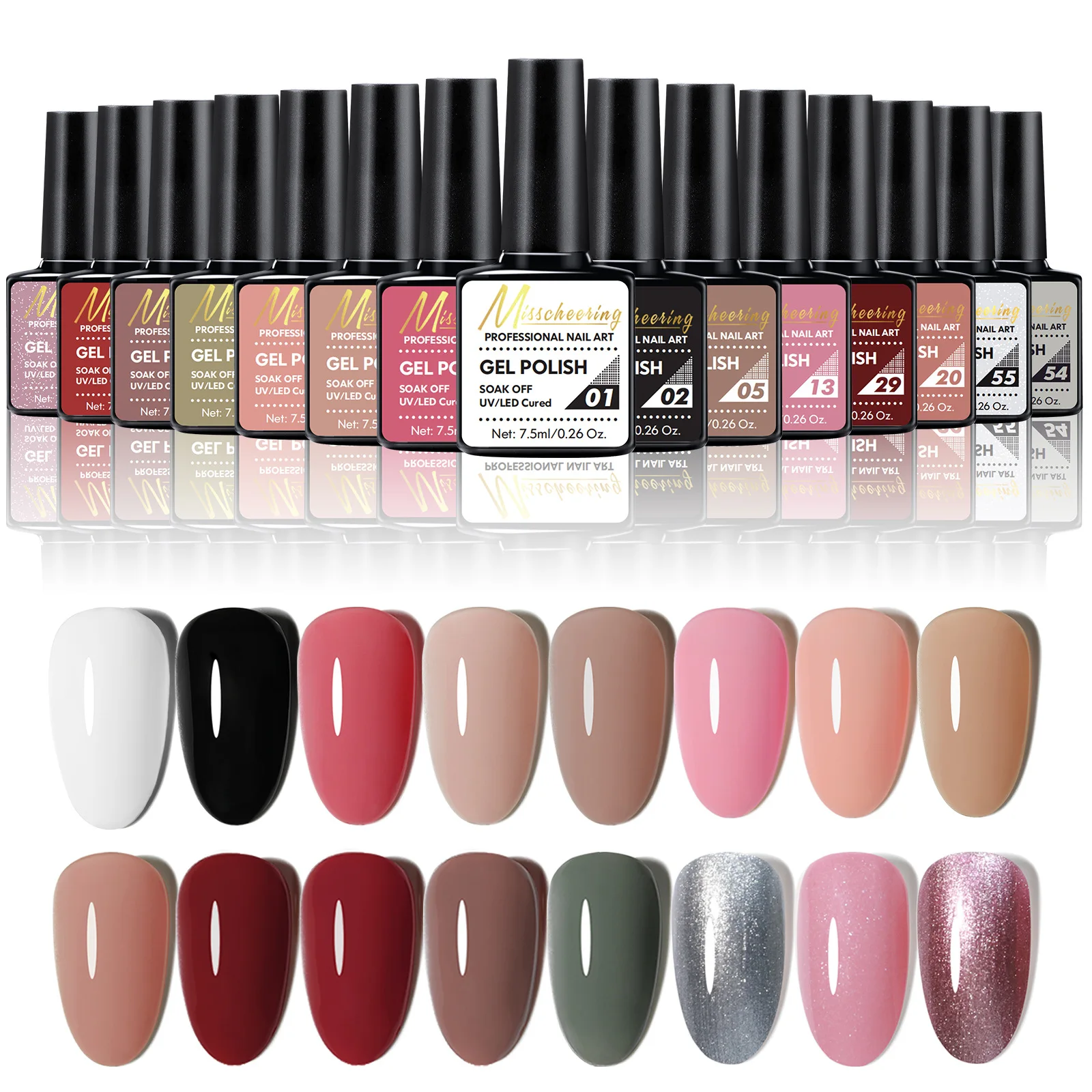 35-Piece Nail Art Kit with Gel Polish Includes Nail Forms Brushes Lamp Buffer And More for Professional Manicure at Home
