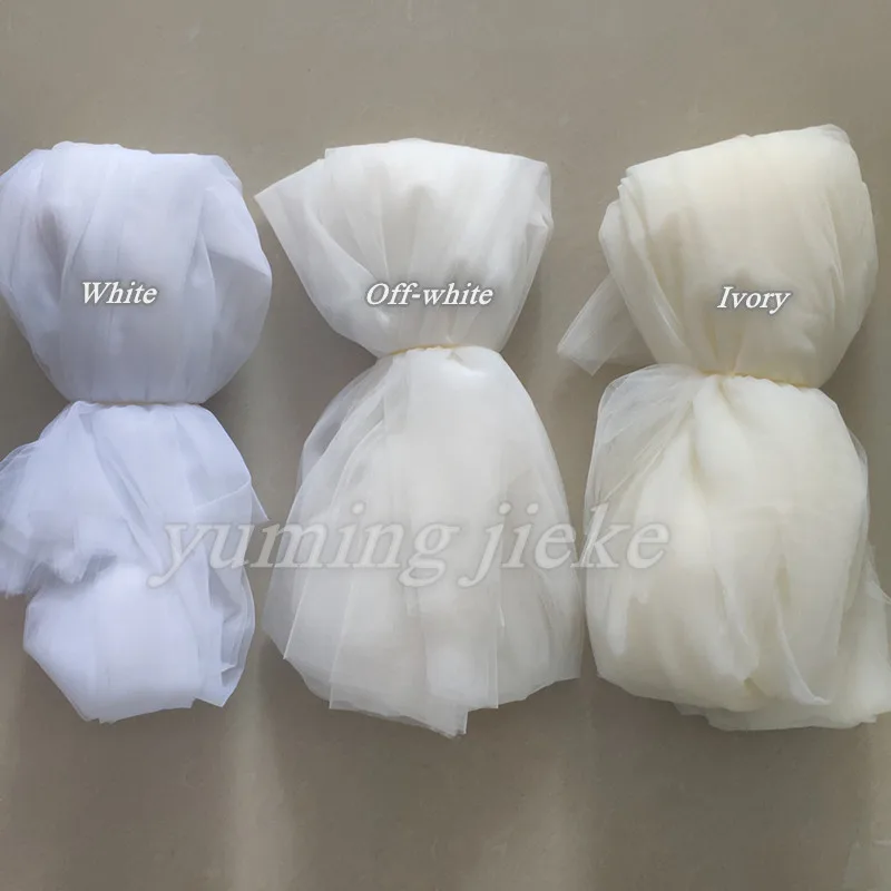 Pernikahan Polos Cape Kerudung Pengantin Bahu Kerudung Putih/Gading Tulle Panjang Cape Jubah Selendang Putih/Gading