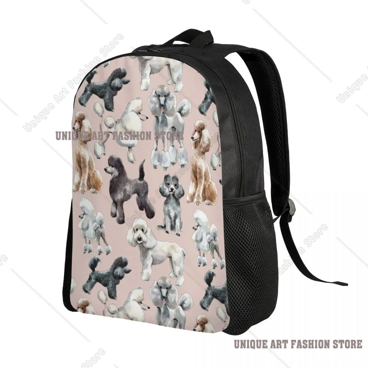 Cute Poodles Dog Backpack for Women Men School College Student Bookbag Fits 15 Inch Laptop Pudel Caniche Bags