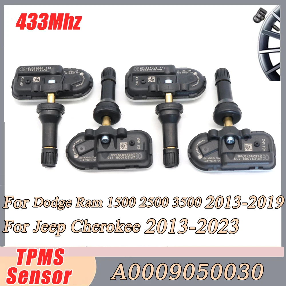 

TPMS Tire Pressure Monitor Sensor 68249200AA For Dodge Ram 1500 2500 3500 Jeep Cherokee 2013-2023 433Mhz 68186575AB 68239725AB