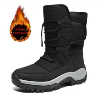 Zapatos de invierno de marca para hombre, botas impermeables para hombre, botas de nieve cálidas de felpa para parejas, Botas de senderismo antideslizantes para exteriores, botines de trabajo para hombre