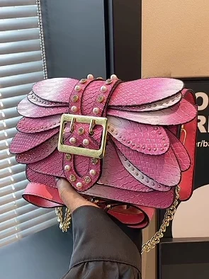 

Ladies Retro Chain Print Snake Skin Pattern Single oulder Crossbody Small Square Bag Faionable Briti Sle Handbag
