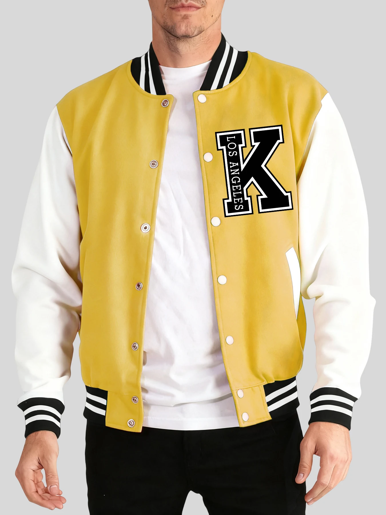 

Бейсбольный трикотаж с креативным принтом Art Letter K, мужской мягкий спортивный костюм, винтажные куртки на пуговицах, осенне-зимняя теплая одежда