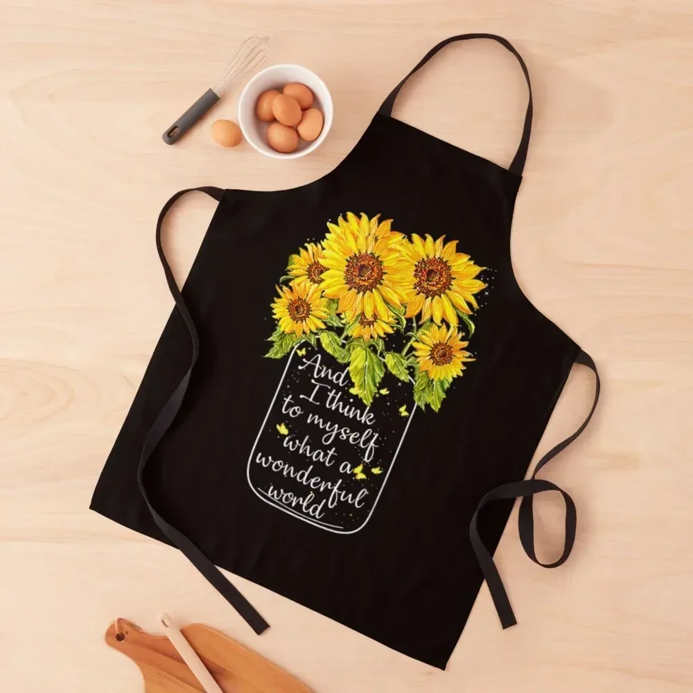 

And-I-Think-To-Myself-What-A-Wonderful-World-Hippi Apron japanese style For Man Haircut Men's Kitchen Apron