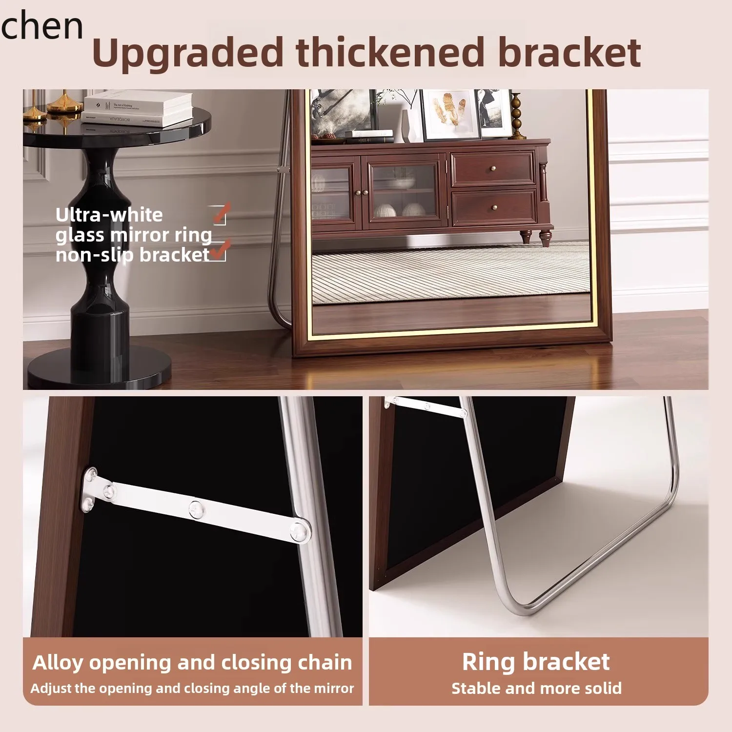 YFY full-length mirror - vintage style, european-style high-end design, non-deforming, popular standing dressing mirror
