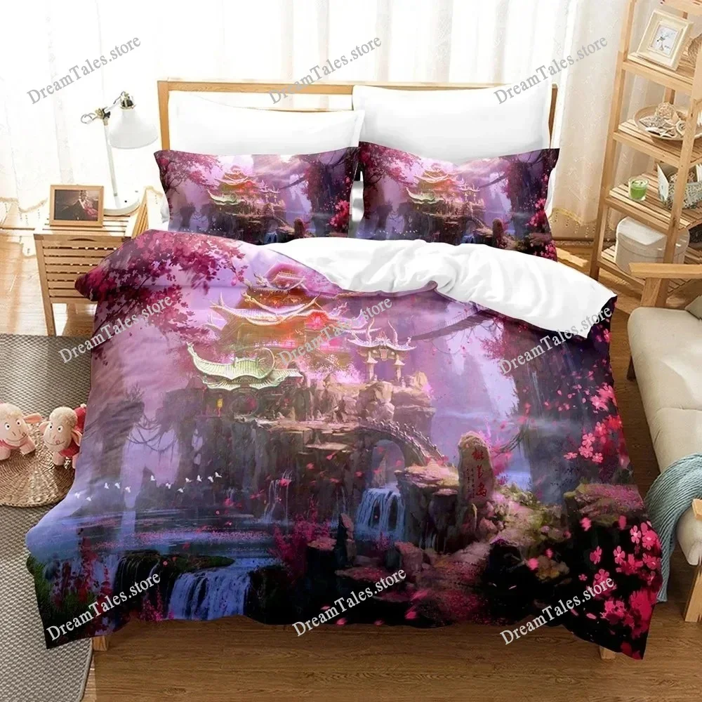 3D Print Fantasy Witch Dragon Alien World Bedding Set Double Twin King Duvet Cover Comforter Pillowcase Boys Girls Adult Bedroom