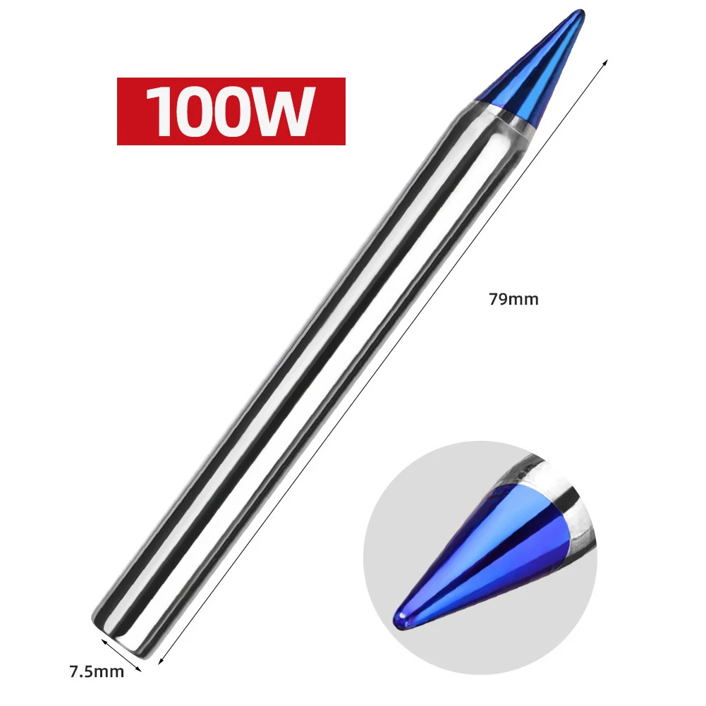 1 Stück Lötspitze, blau, spitz, extern beheizt, Kupfer, 30 W, 40 W, 60 W, 80 W, 100 W, 150 W, für Schweißstation – Detail 7