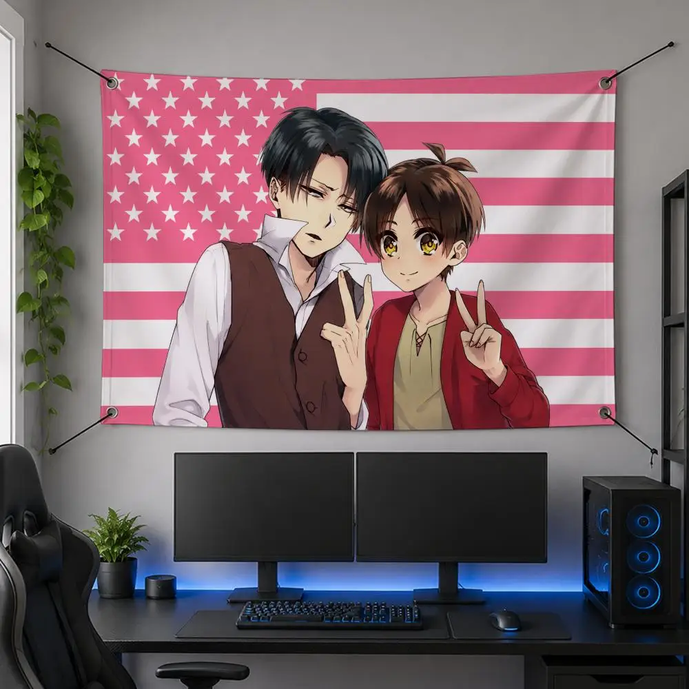 Anime Story Creative Cultural Popular A-Attack on Titan Flags Flag Banner for Bedroom Dorm Party Home Living Room Game Room Gift