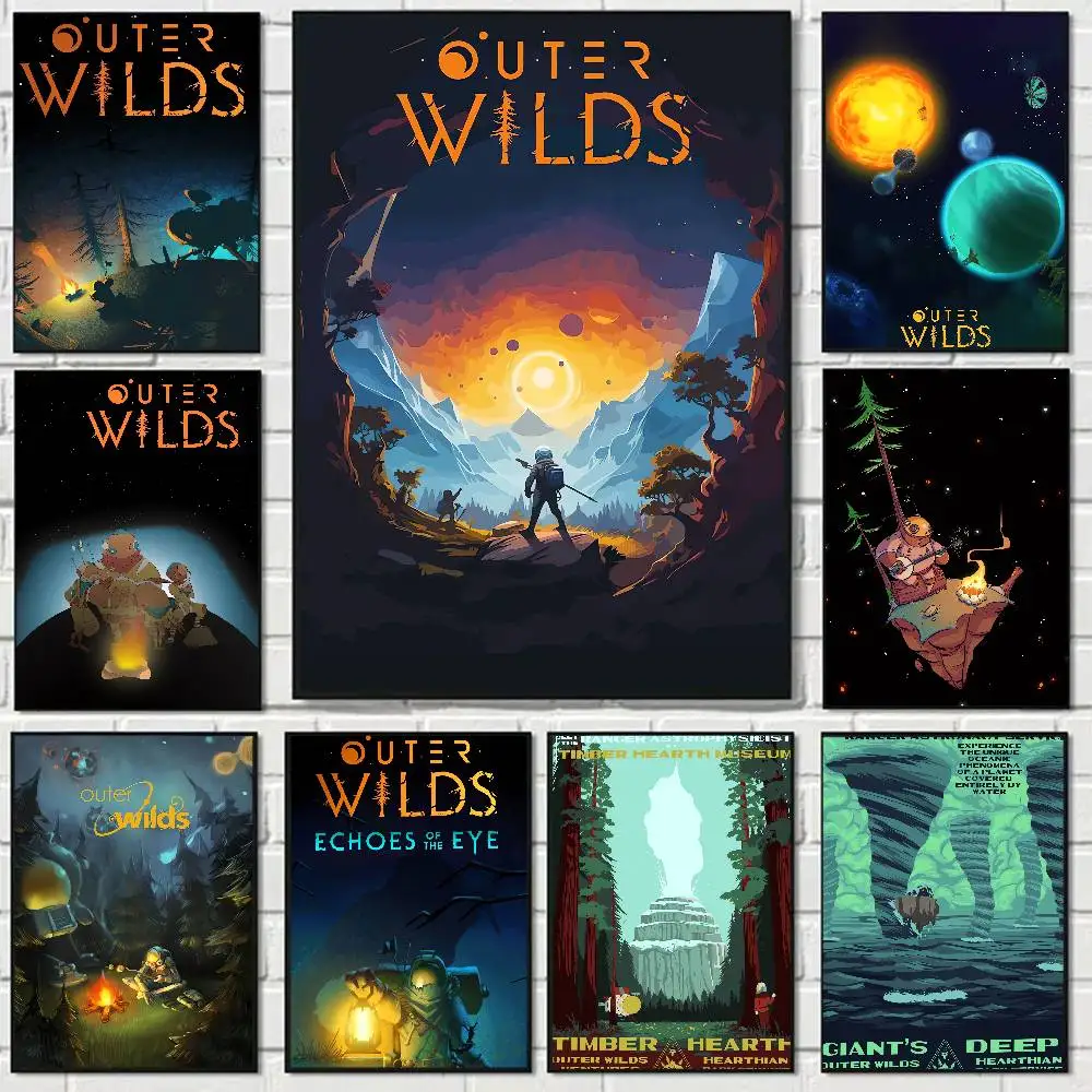 Game Outer Wilds Aesthetic Poster Room Home Decoration Paintings Hanging Classic Birthday Gifts