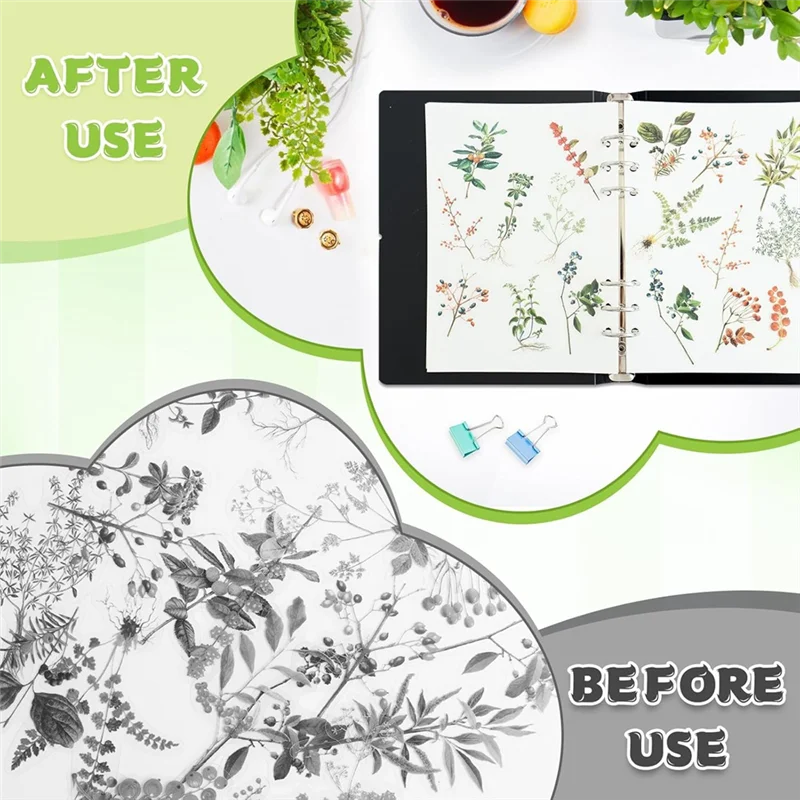 XB-A5 6-Ring Sticker Binder Organizer Double-Side Reusable Insert Refills- Blank Release Paper Page 80 Sheets