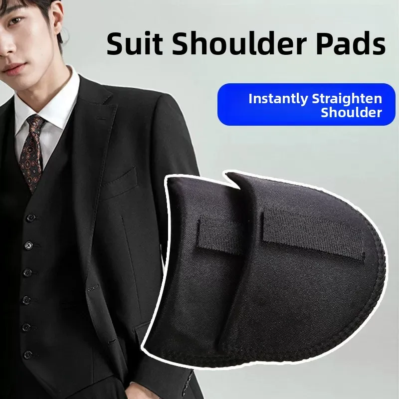 Men's Thickened Shoulder Pads Removable Sponge Suit Coat Anti-Slip Clothing Accessories No Sewing Needed Shoulder Pads