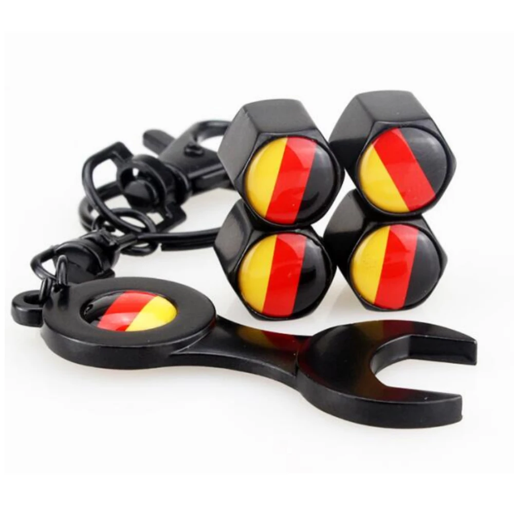 4szt Kołpaki zaworów powietrza do kół samochodowych do VW Audi Benz BMW Renault Germany Logo flagowe Auto Styling Uniwersalne akcesoria