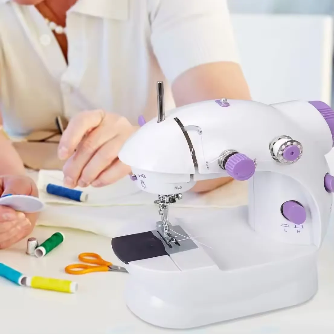 Household Sewing Machine Portable Electric Sewing Machines with Light and Speed Control for Beginner DIY Home Sewing Accessories image 5