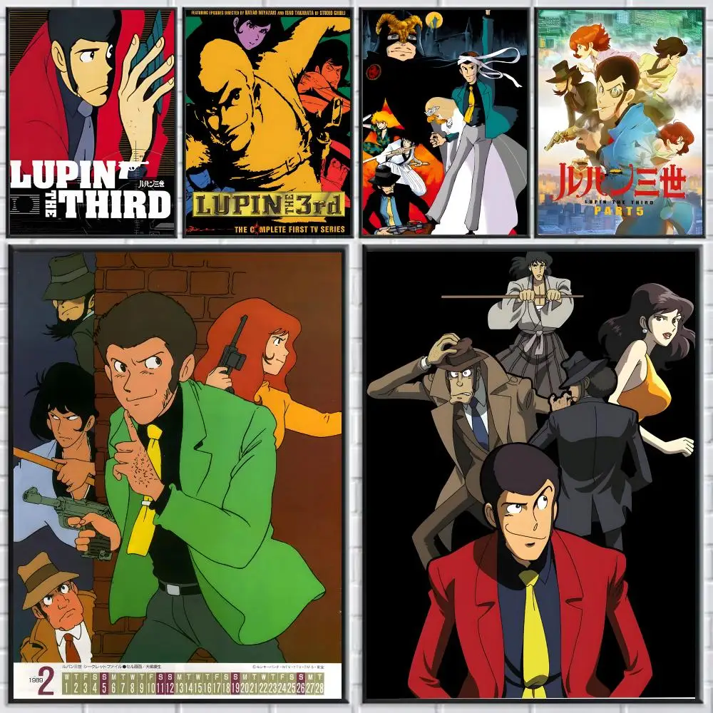 L-Lupin The Third Poster HD Self-adhesive Waterproof Paper Sticker Suitable For Living Rooms Bedrooms Home Decor