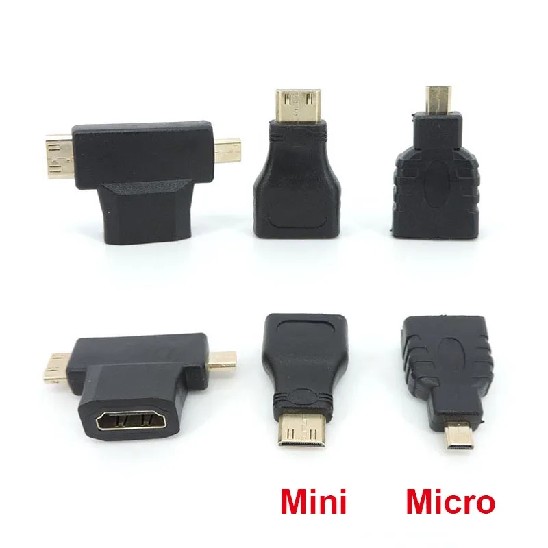 Adapter zgodny z HDMI pod kątem prostym Konwerter męski na żeński Złącze Mini/Micro HDMI-kompatybilny przedłużacz W28