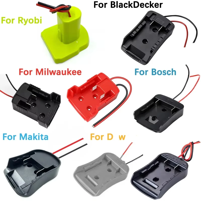 

Адаптер-переходник для аккумуляторов Dewalt/Makita/Bosch/Milwaukee/Black&Decker/Ryobi 18В: Запасной разъем-держатель для самостоятельной подключения к электроинструментам